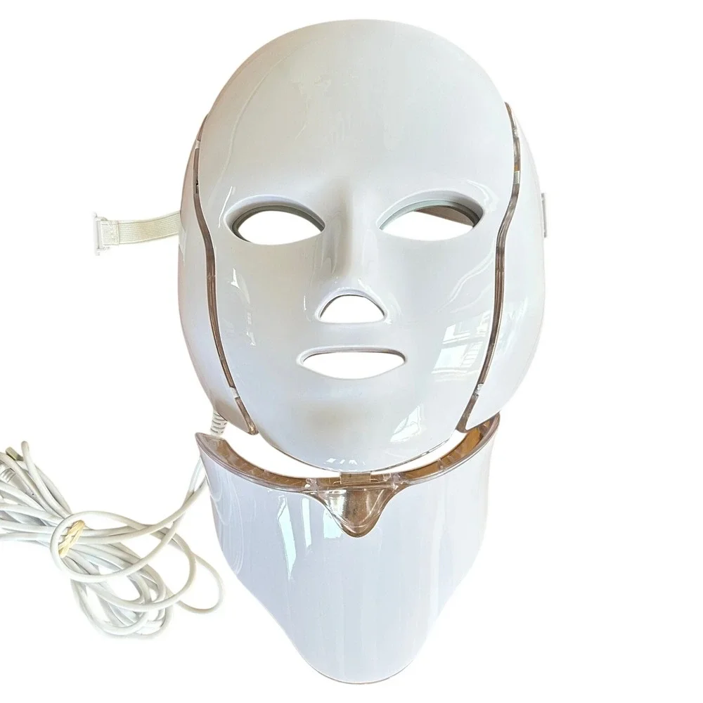 7 Color LED Beauty Mask Photon Light Therapy Face Neck Skin Rejuvenation White